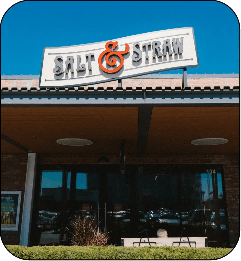 Salt & Straw storefront under blue sky
